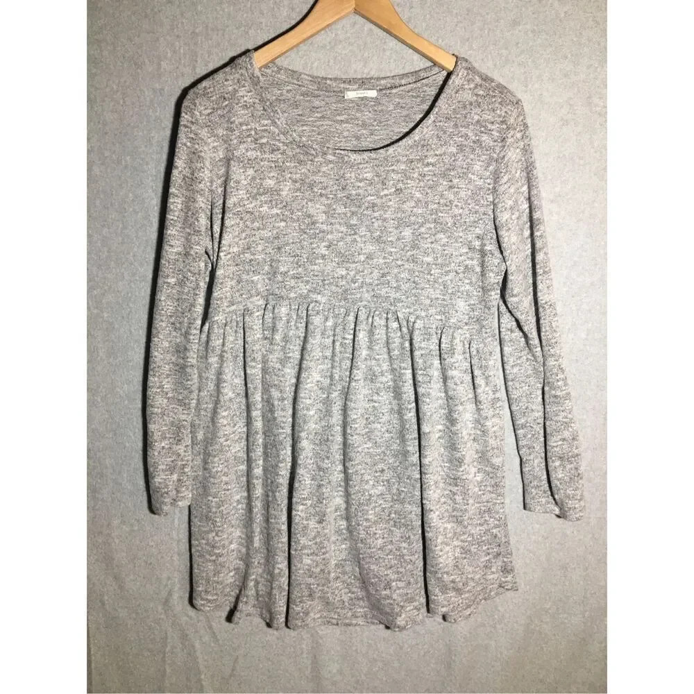 Womens Jodifl Dress Grey Soft Babydoll Style Transitional Weather Long Sleeve